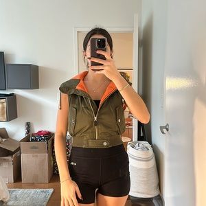 Zara cropped vest with hood